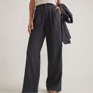 Marine Layer High Waisted Tencel Wide Leg Trousers S